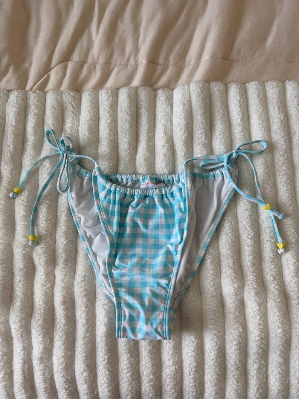 NWOT Stoney Clover lane target Blue Gingham Tie-Side Bikini Bottom